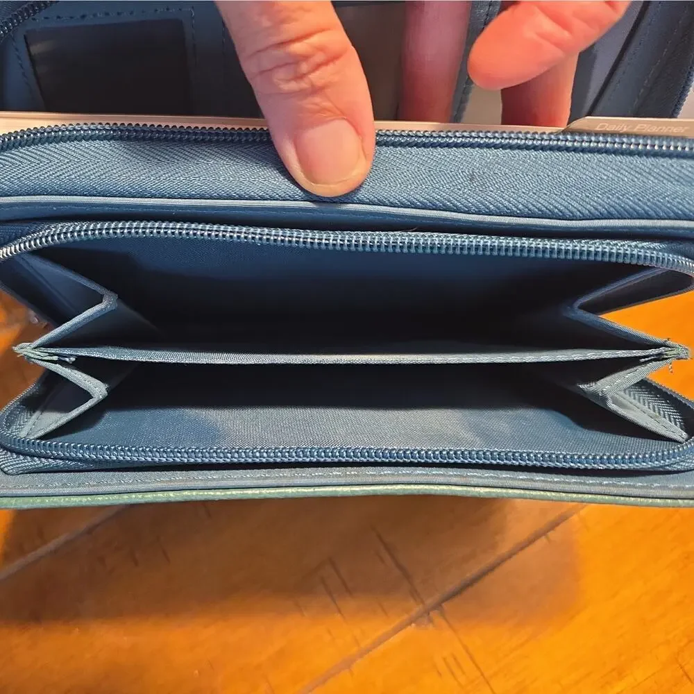 Mundi Mundex Daily Planner Organizer with Card Slots leather like teal accordion